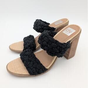 DV By Dolce Vita Roulette Block Heel Slide Sandal Women's Black Size US11 EU43